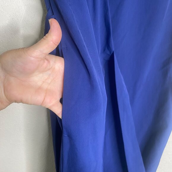 Everlane Wrap Dress Womens Size 2 Royal Blue Sleeveless Midi Casual - Picture 6 of 9